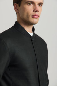 Ανδρικό μαύρο μίνιμαλ μπουφάν Smart Bomber