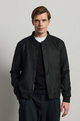 Ανδρικό μαύρο μίνιμαλ μπουφάν Smart Bomber