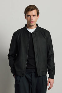 Ανδρικό μαύρο μίνιμαλ μπουφάν Smart Bomber