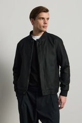 Ανδρικό μαύρο μίνιμαλ μπουφάν Smart Bomber