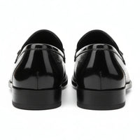 Ανδρικά μαύρα slip-on μοκασίνια από λουστρίνι PU