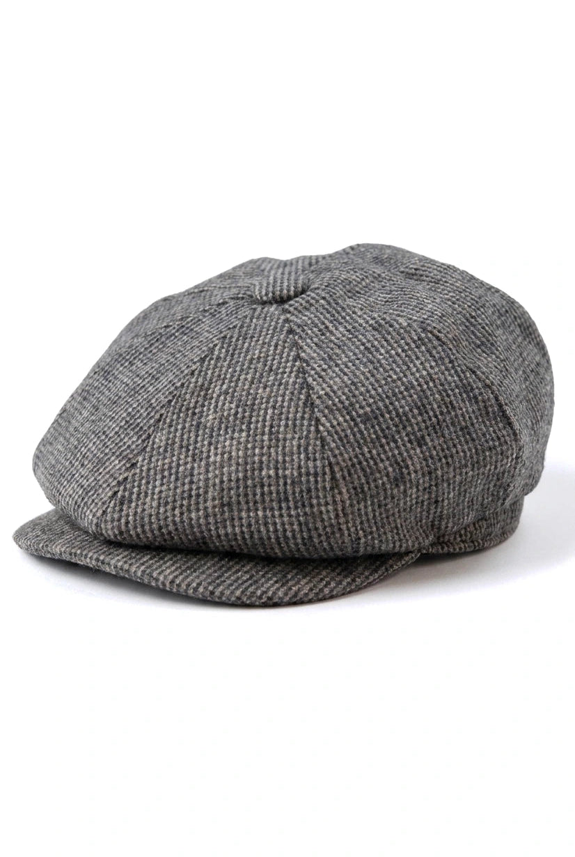 Ανδρικό καπέλο Baker Boy με 8 φύλλα, μάλλινο τουίντ, Shelby Newsboy, φλατ καπέλο, γκρι