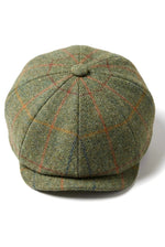 Ανδρικό 8φυλλο καπέλο ξυρίσματος Tweed Blinders Newsboy Green καρό επίπεδο καπέλο