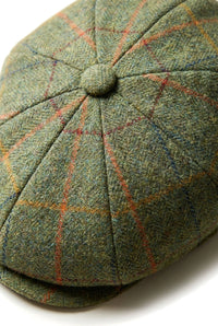 Ανδρικό 8φυλλο καπέλο ξυρίσματος Tweed Blinders Newsboy Green καρό επίπεδο καπέλο