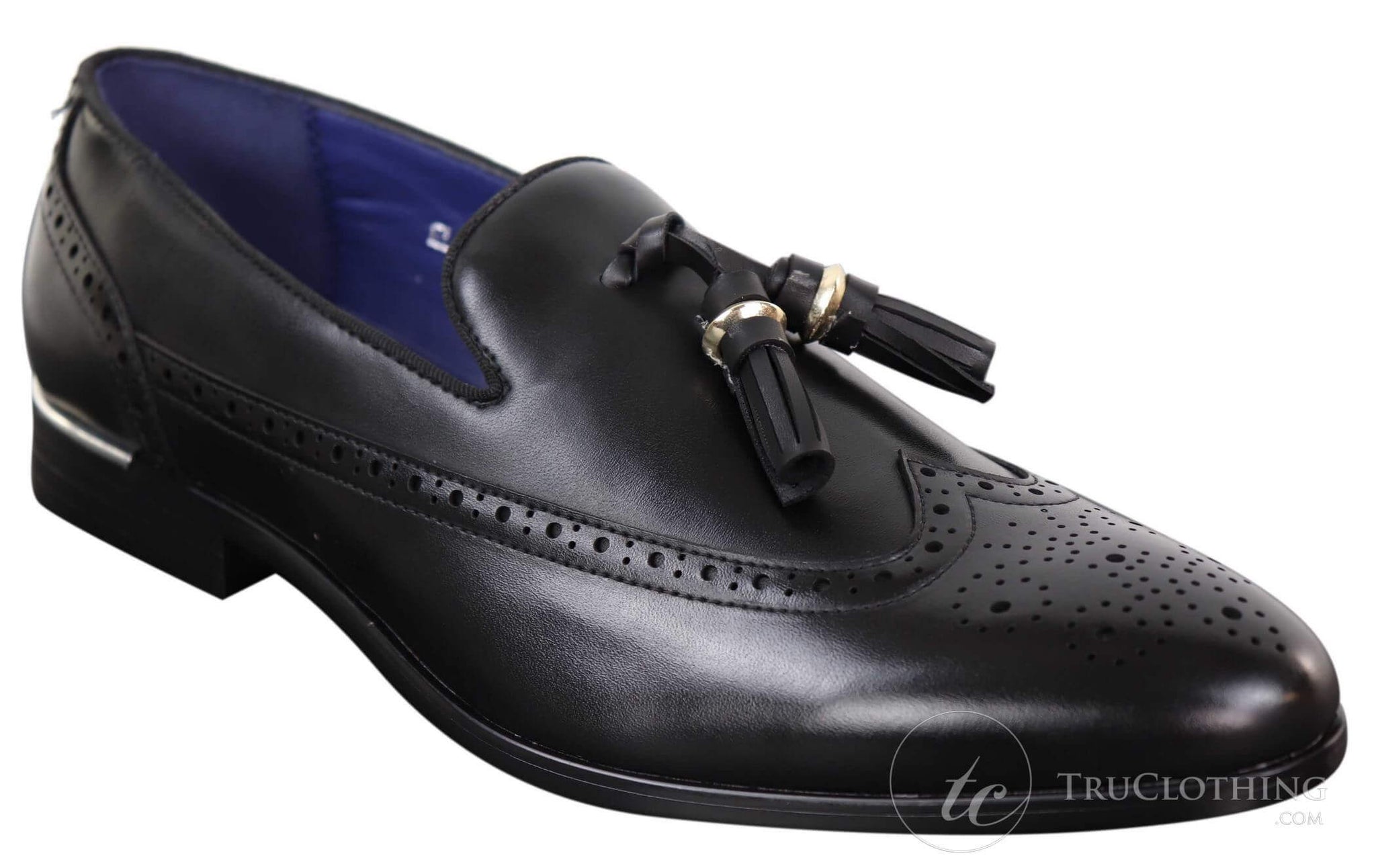 Ανδρικά μαύρα παπούτσια Brogue με φούντες