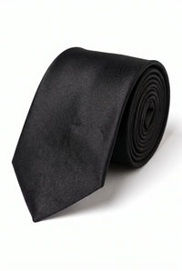 Σετ μαύρης γραβάτας για άνδρες με μαντήλι τσέπης και μανικετόκουμπα