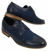 Ανδρικά Δερμάτινα Παπούτσια Brogues Ιταλικού Σχεδιασμού Έξυπνα Καθημερινά Καφέ Μαύρο Ναυτικό Ρετρό
