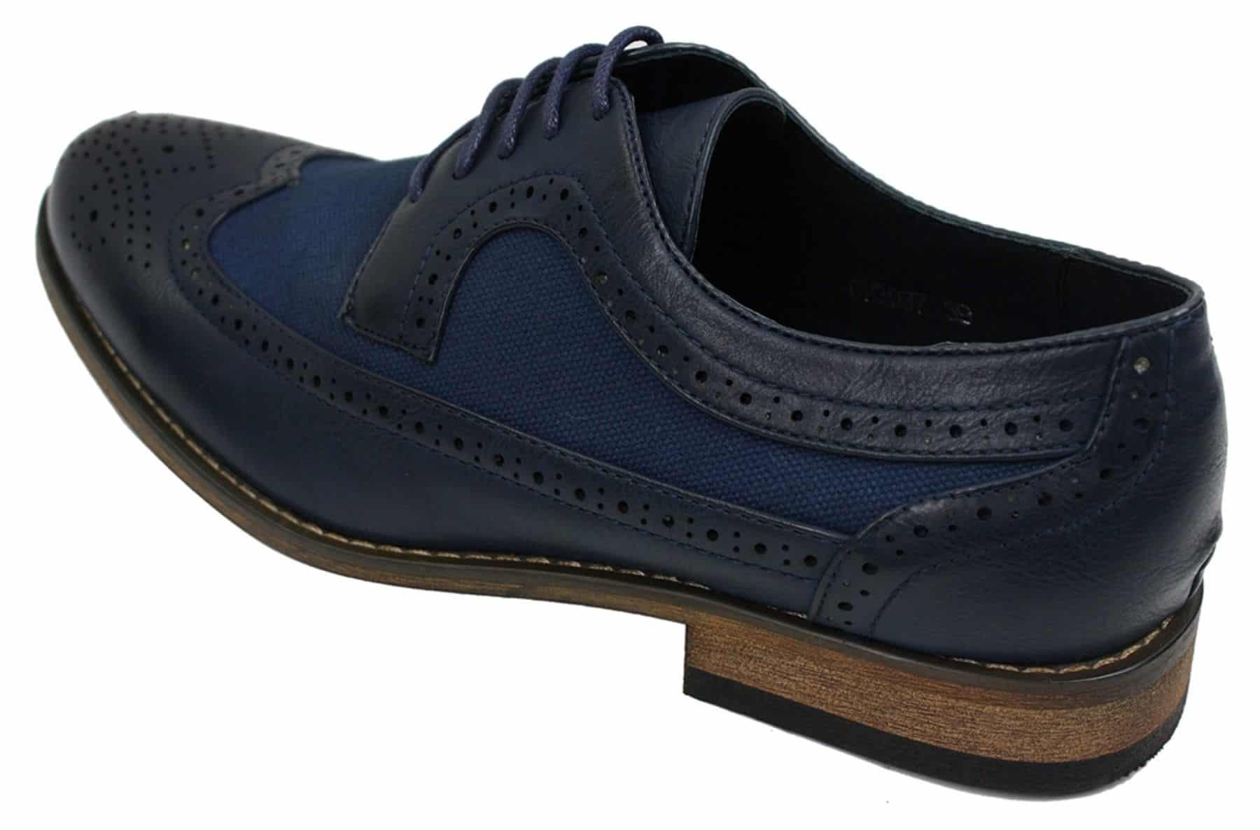 Ανδρικά Δερμάτινα Παπούτσια Brogues Ιταλικού Σχεδιασμού Έξυπνα Καθημερινά Καφέ Μαύρο Ναυτικό Ρετρό