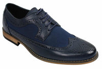 Ανδρικά Δερμάτινα Παπούτσια Brogues Ιταλικού Σχεδιασμού Έξυπνα Καθημερινά Καφέ Μαύρο Ναυτικό Ρετρό