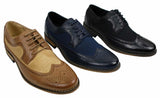 Ανδρικά Δερμάτινα Παπούτσια Brogues Ιταλικού Σχεδιασμού Έξυπνα Καθημερινά Καφέ Μαύρο Ναυτικό Ρετρό