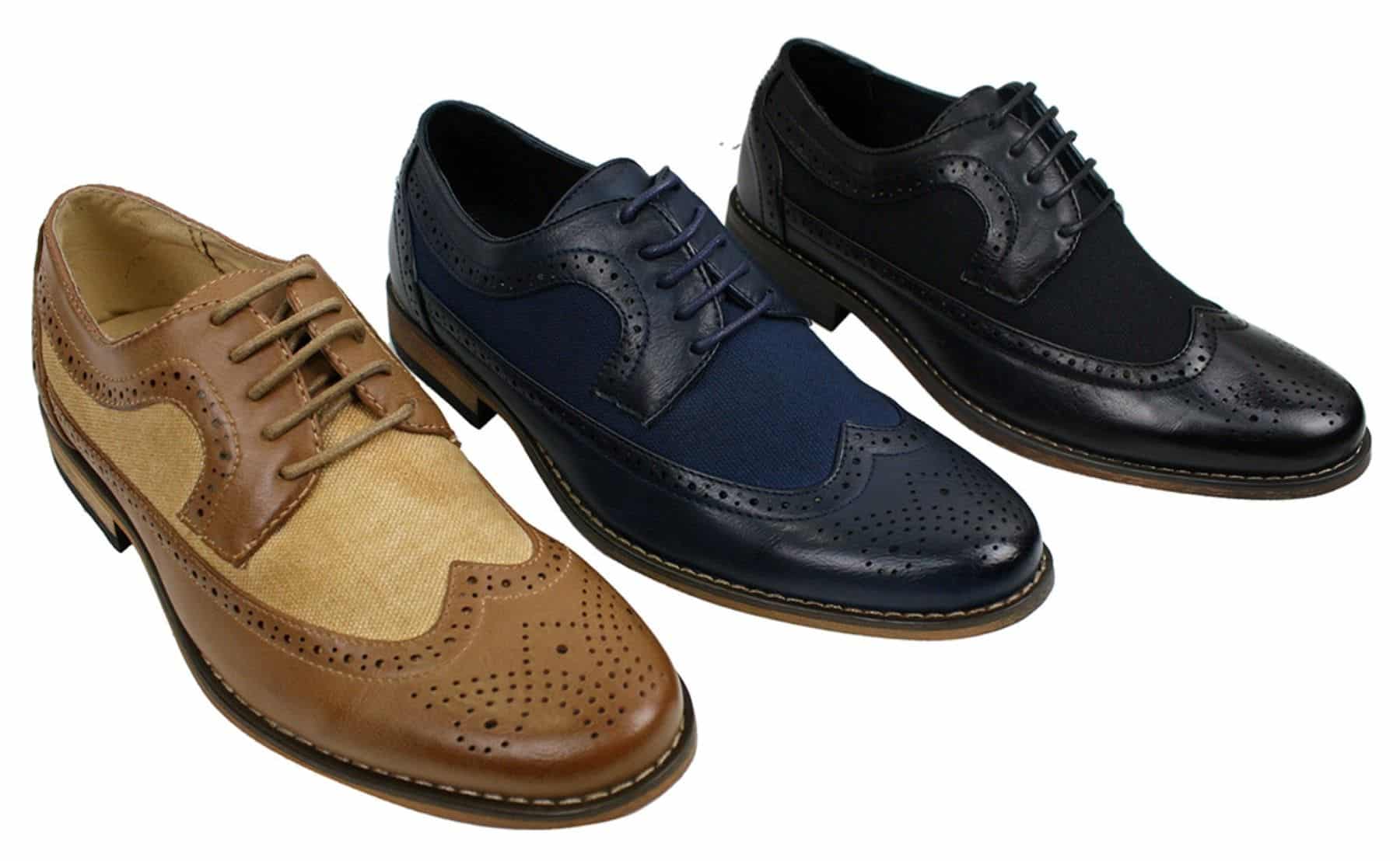 Ανδρικά Δερμάτινα Παπούτσια Brogues Ιταλικού Σχεδιασμού Έξυπνα Καθημερινά Καφέ Μαύρο Ναυτικό Ρετρό