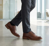 Ανδρικά καφέ δερμάτινα παπούτσια Brogue