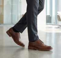 Ανδρικά καφέ δερμάτινα παπούτσια Brogue