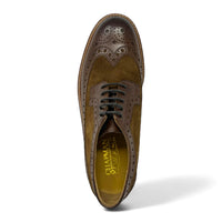 Ανδρικά καφέ σουέτ δερμάτινα παπούτσια brogues
