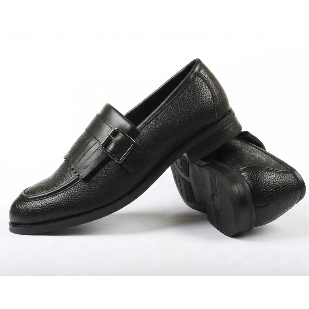 Ανδρικά μοκασίνια με κρόσσια και λουράκι Monk Slip-On