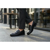 Ανδρικά μοκασίνια με κρόσσια και λουράκι Monk Slip-On