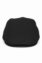 Ανδρικό καπέλο Granddad Baker Flat Black 8 τμημάτων από τουίντ, vintage, κλασικό, κομψό, casual, δεκαετία του 1920