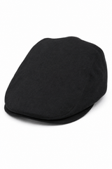 Ανδρικό καπέλο Granddad Baker Flat Black 8 τμημάτων από τουίντ, vintage, κλασικό, κομψό, casual, δεκαετία του 1920