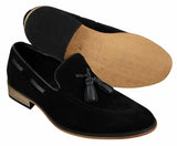 Ανδρικά Ιταλικά Slip On Παπούτσια Οδήγησης Loafers με Φούντα από Σουέτ Δέρμα Μπλε Μαύρο Καφέ