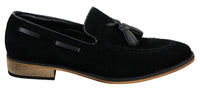 Ανδρικά Ιταλικά Slip On Παπούτσια Οδήγησης Loafers με Φούντα από Σουέτ Δέρμα Μπλε Μαύρο Καφέ