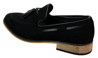 Ανδρικά Ιταλικά Slip On Παπούτσια Οδήγησης Loafers με Φούντα από Σουέτ Δέρμα Μπλε Μαύρο Καφέ