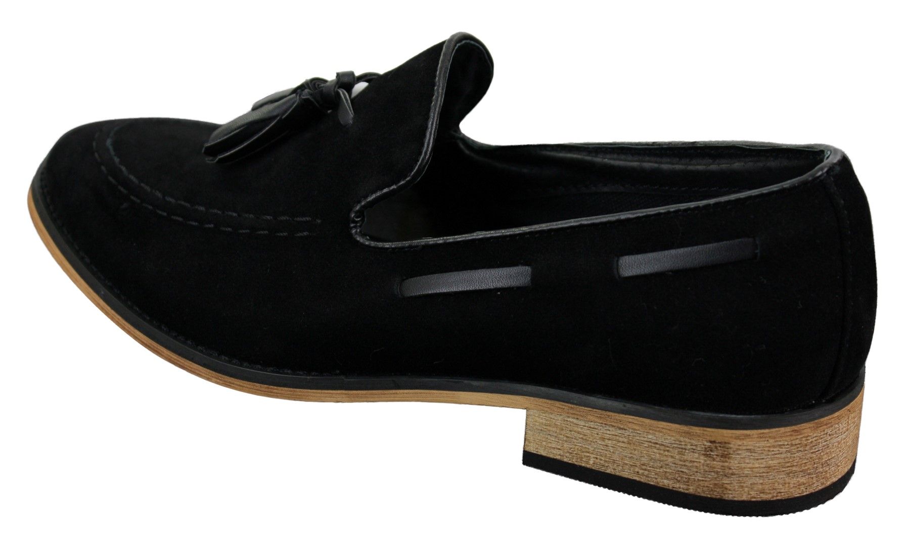 Ανδρικά Ιταλικά Slip On Παπούτσια Οδήγησης Loafers με Φούντα από Σουέτ Δέρμα Μπλε Μαύρο Καφέ