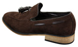 Ανδρικά Ιταλικά Slip On Παπούτσια Οδήγησης Loafers με Φούντα από Σουέτ Δέρμα Μπλε Μαύρο Καφέ