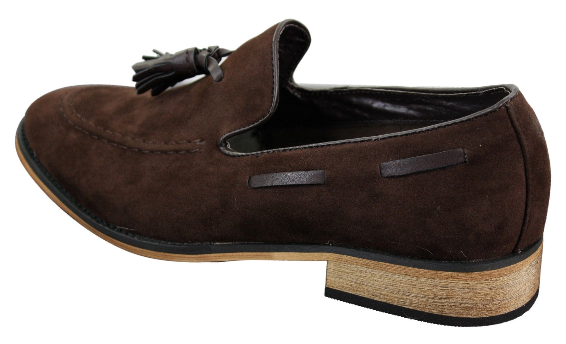 Ανδρικά Ιταλικά Slip On Παπούτσια Οδήγησης Loafers με Φούντα από Σουέτ Δέρμα Μπλε Μαύρο Καφέ