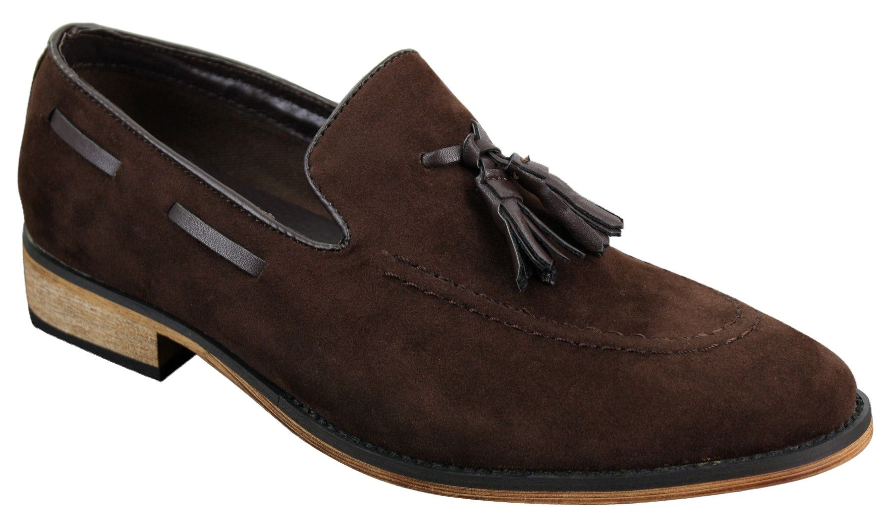 Ανδρικά Ιταλικά Slip On Παπούτσια Οδήγησης Loafers με Φούντα από Σουέτ Δέρμα Μπλε Μαύρο Καφέ