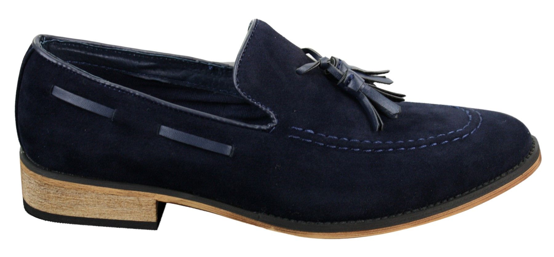 Ανδρικά Ιταλικά Slip On Παπούτσια Οδήγησης Loafers με Φούντα από Σουέτ Δέρμα Μπλε Μαύρο Καφέ
