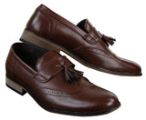 Ανδρικά Δερμάτινα Slip-On Παπούτσια Οδήγησης με Φούντες, Μοκασίνια, Κλασικά, Vintage, Ρετρό
