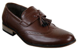 Ανδρικά Δερμάτινα Slip-On Παπούτσια Οδήγησης με Φούντες, Μοκασίνια, Κλασικά, Vintage, Ρετρό