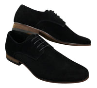 Ανδρικά παπούτσια Nubuck Suede με κορδόνια και λάστιχο στο τελείωμα, μπλε, καφέ, μαύρο
