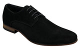 Ανδρικά παπούτσια Nubuck Suede με κορδόνια και λάστιχο στο τελείωμα, μπλε, καφέ, μαύρο