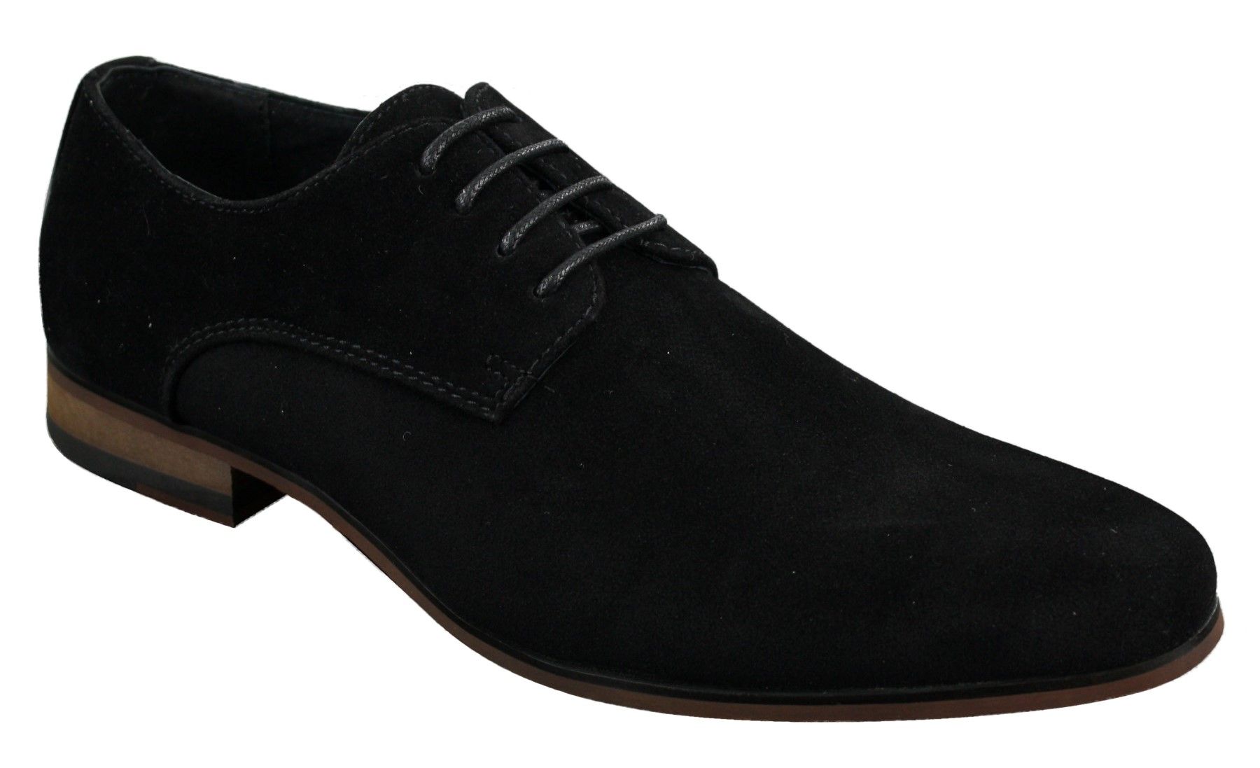 Ανδρικά παπούτσια Nubuck Suede με κορδόνια και λάστιχο στο τελείωμα, μπλε, καφέ, μαύρο