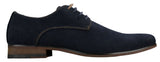 Ανδρικά παπούτσια Nubuck Suede με κορδόνια και λάστιχο στο τελείωμα, μπλε, καφέ, μαύρο