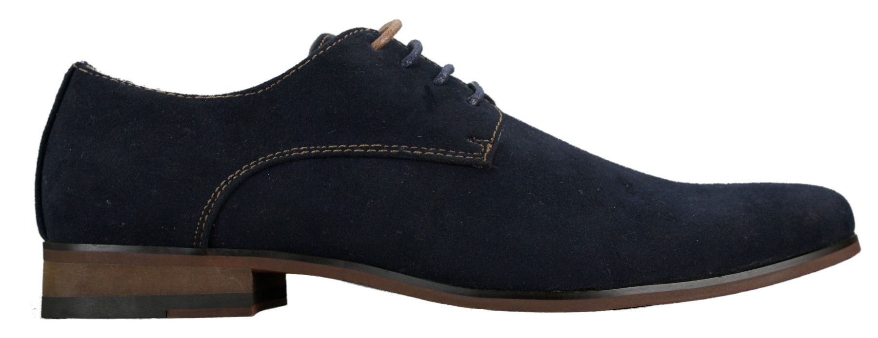 Ανδρικά παπούτσια Nubuck Suede με κορδόνια και λάστιχο στο τελείωμα, μπλε, καφέ, μαύρο