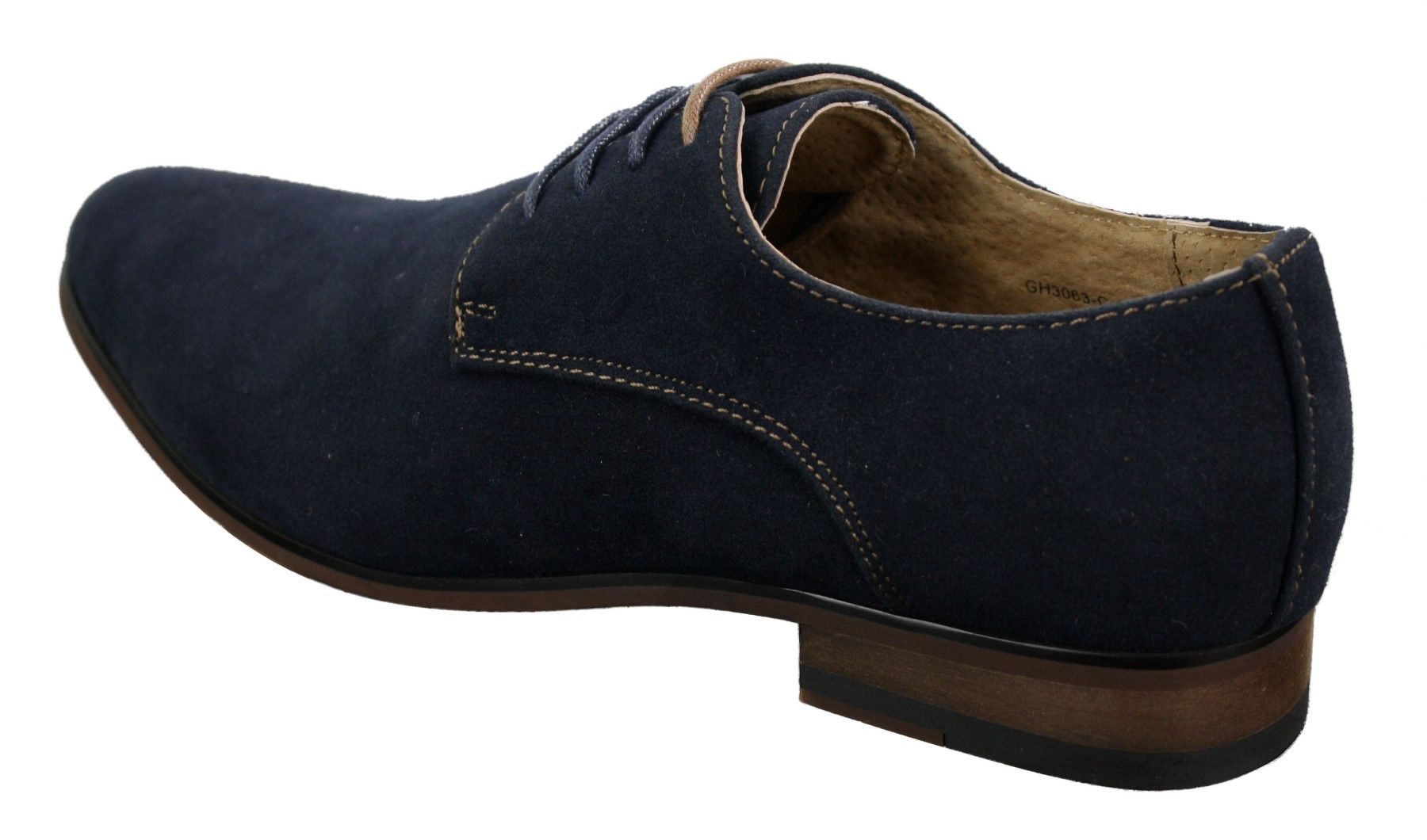 Ανδρικά παπούτσια Nubuck Suede με κορδόνια και λάστιχο στο τελείωμα, μπλε, καφέ, μαύρο