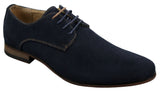 Ανδρικά παπούτσια Nubuck Suede με κορδόνια και λάστιχο στο τελείωμα, μπλε, καφέ, μαύρο
