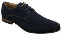 Ανδρικά παπούτσια Nubuck Suede με κορδόνια και λάστιχο στο τελείωμα, μπλε, καφέ, μαύρο