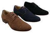 Ανδρικά παπούτσια Nubuck Suede με κορδόνια και λάστιχο στο τελείωμα, μπλε, καφέ, μαύρο