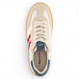 Ανδρικά αθλητικά παπούτσια από δέρμα σε χρώμα Λευκό με κόκκινες ρίγες