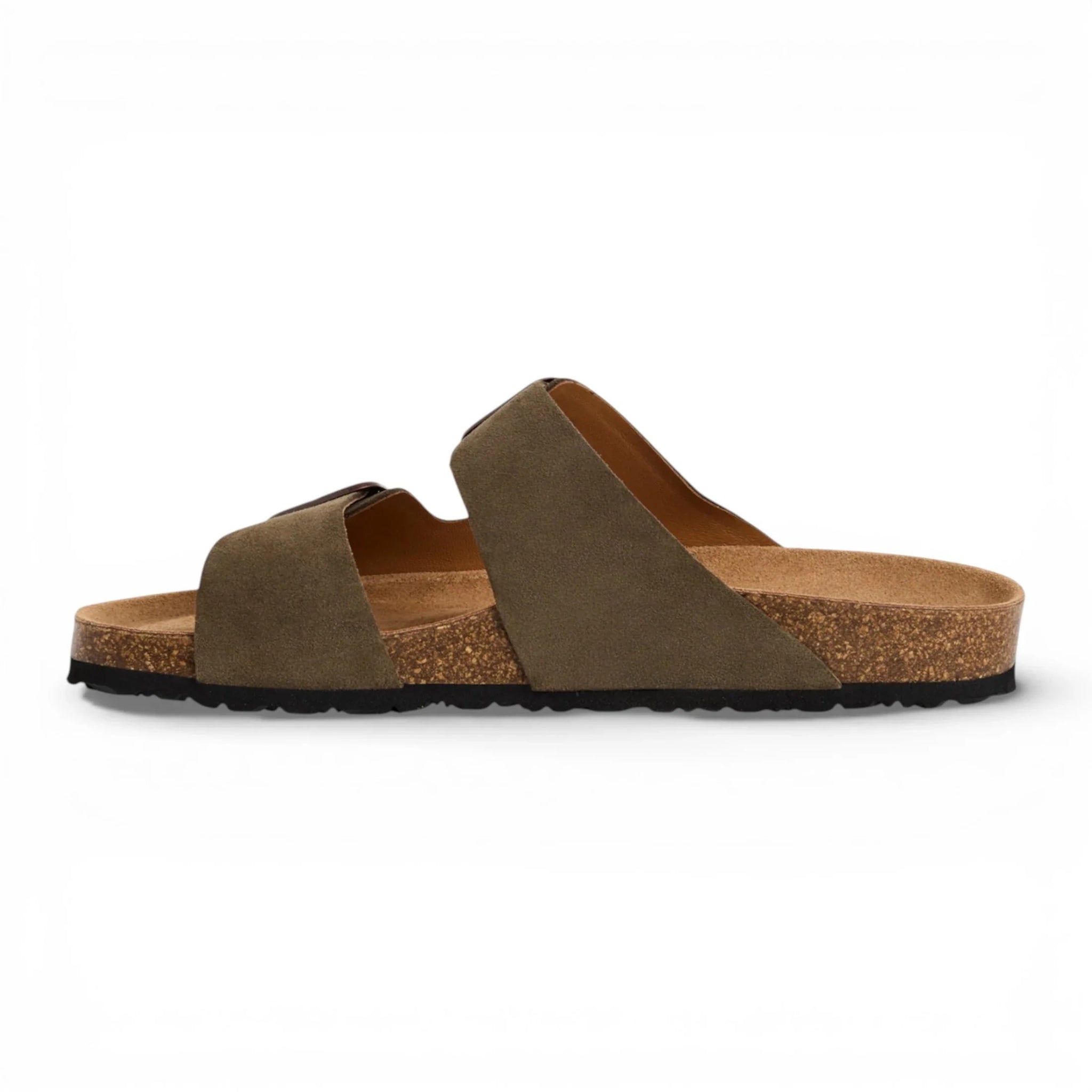 Ανδρικά δερμάτινα σανδάλια με σόλα σε λαδί χρώμα