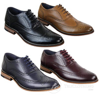 Ανδρικά δερμάτινα ρετρό vintage παπούτσια Gatsby Brouges Smart Designer με κορδόνια