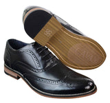 Ανδρικά δερμάτινα ρετρό vintage παπούτσια Gatsby Brouges Smart Designer με κορδόνια