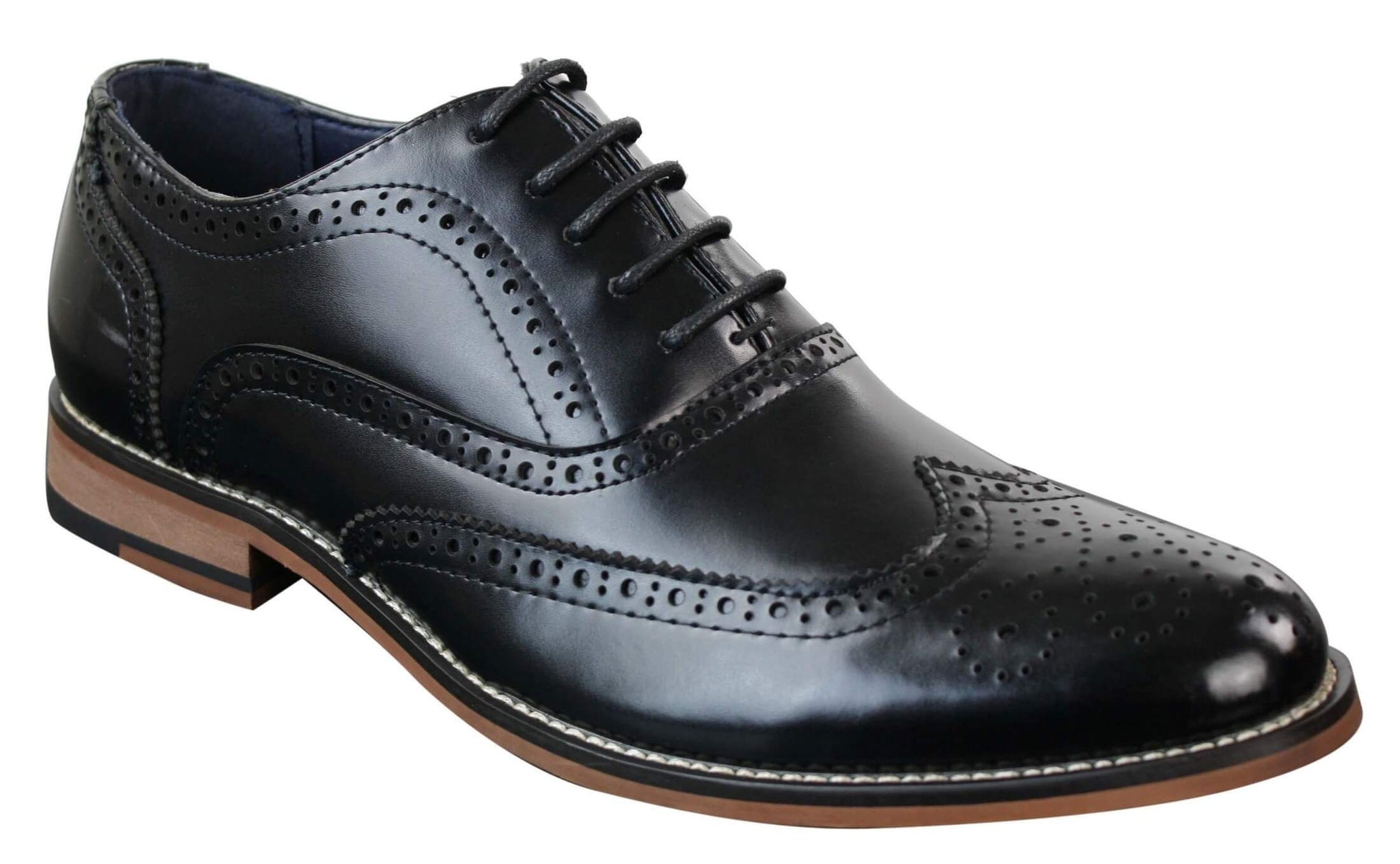 Ανδρικά δερμάτινα ρετρό vintage παπούτσια Gatsby Brouges Smart Designer με κορδόνια