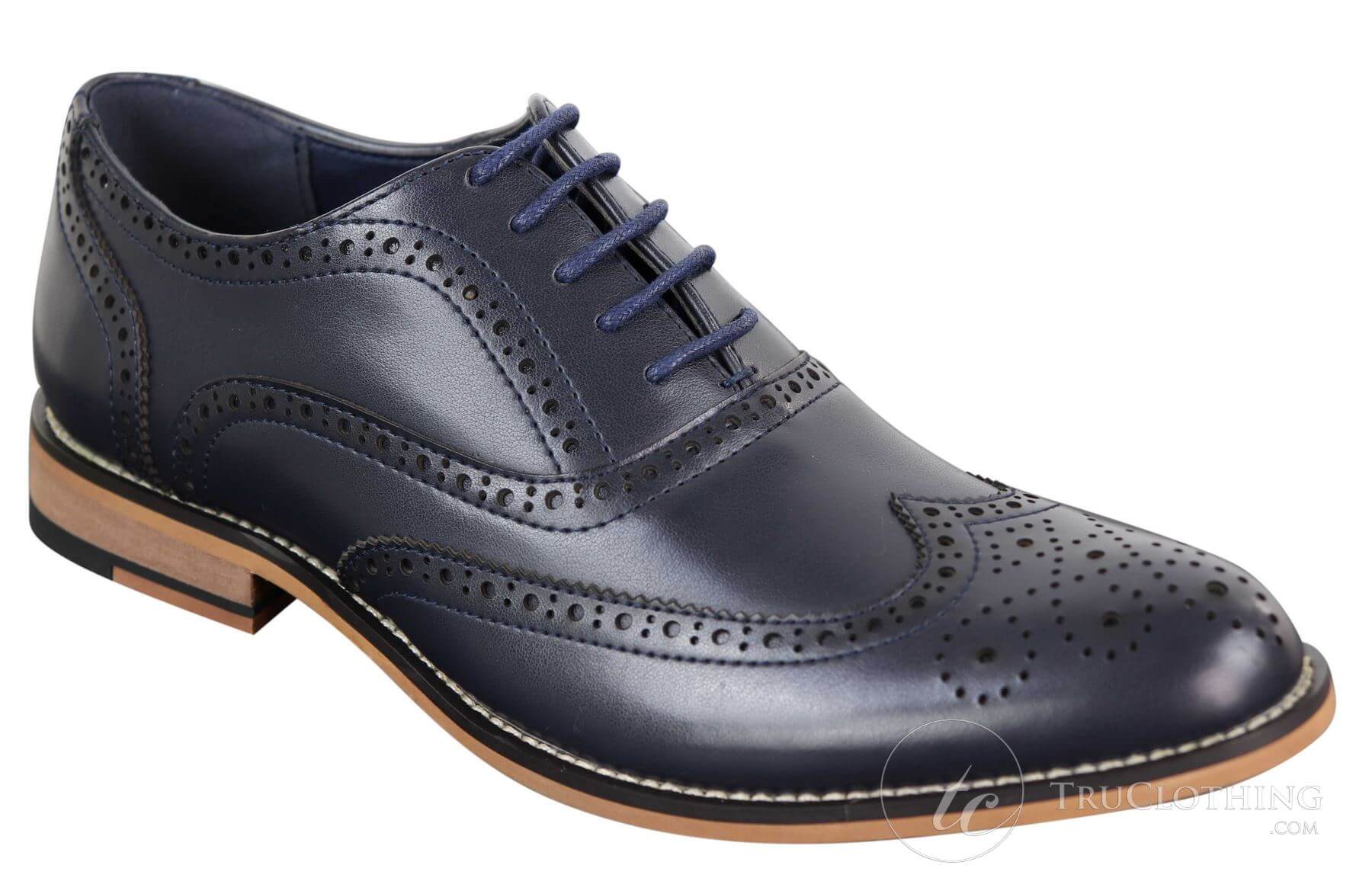 Ανδρικά δερμάτινα ρετρό vintage παπούτσια Gatsby Brouges Smart Designer με κορδόνια