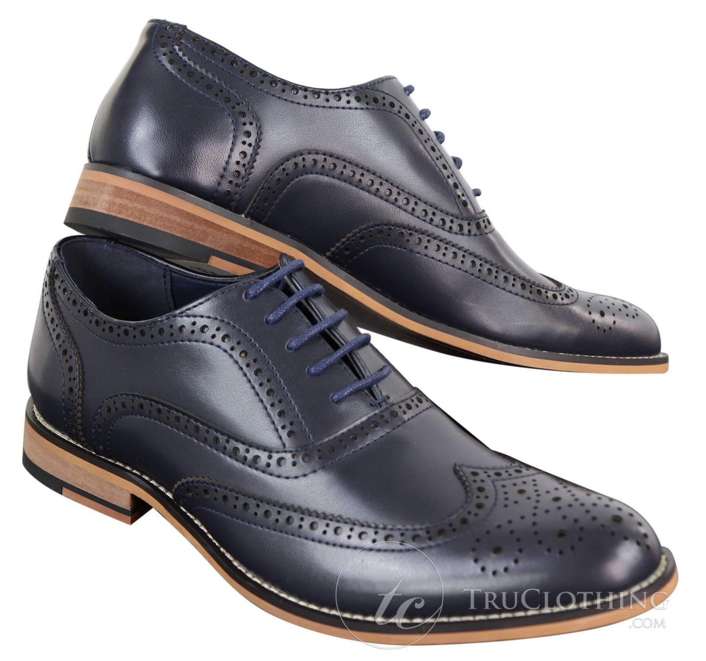 Ανδρικά δερμάτινα ρετρό vintage παπούτσια Gatsby Brouges Smart Designer με κορδόνια