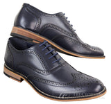 Ανδρικά δερμάτινα ρετρό vintage παπούτσια Gatsby Brouges Smart Designer με κορδόνια