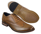 Ανδρικά δερμάτινα ρετρό vintage παπούτσια Gatsby Brouges Smart Designer με κορδόνια
